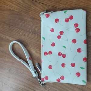 5 For $40 NWOT white cherry print clutch
